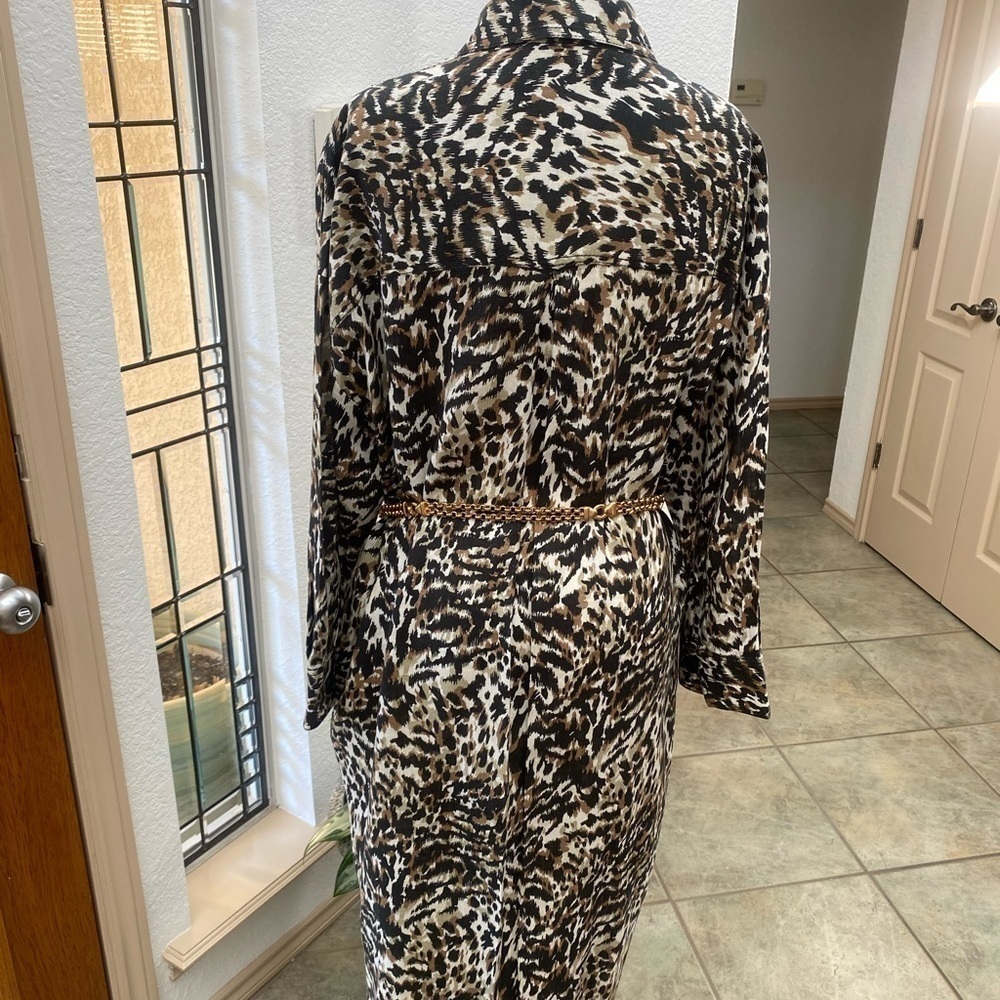 ZARA Leopard Print‎ Shirt Dress Small - Picture 7 of 11